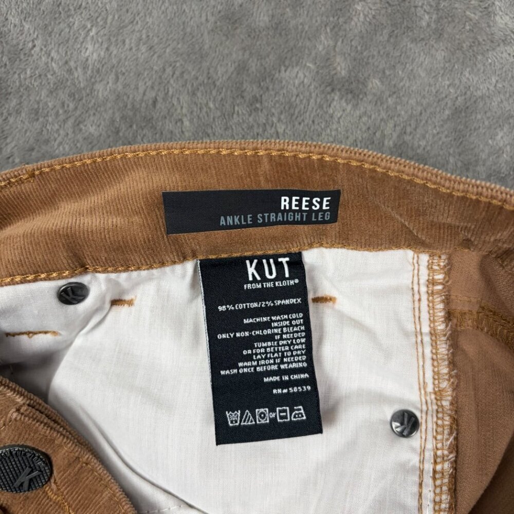 KUT From The Kloth Reese Ankle Straight Leg Pants Women’s 18 Brown Corduroy Y2k - Picture 4 of 8
